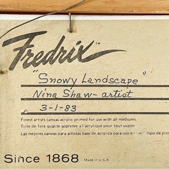 80s hand painted winter scene by Nina Shaw artwork - Picture 8 of 8